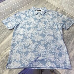 Travis Mathew Light Blue Floral Polo Shirt